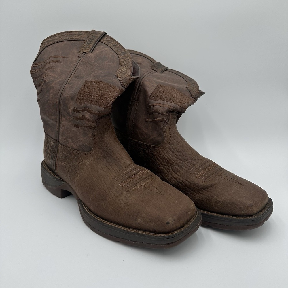 Durango Men's Rebel Brown Distressed Flag Square Toe Boot DDB0314 Size 13